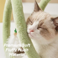 Tunnel spirale pour chat de grande taille (12 pouces), jouet auto-entretenant pliable avec plumes et clochette