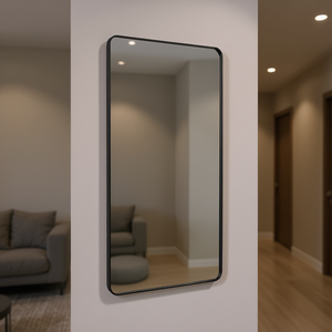 Miroir mural carré 30 x 48 cm, cadre en alliage d'aluminium, design minimaliste, durable, décoration intérieure - Product Image 2