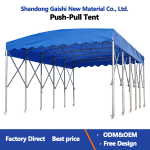 Grande tente pliante rétractable en PVC résistante au vent et à la corrosion pour le stockage sur site, à ouverture coulissante - Product Image 3