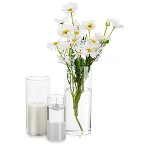 Горячая распродажа, стеклянный цилиндр, большие вазы, подсвечник, плантатор, Террариум для свадебной вечеринки, ваза для цветов