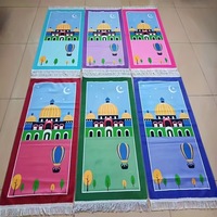 Tapis de prière rembourré imprimé dessin animé, lavable en machine, idéal pour enfants musulmans – Cadeau islamique pour enfants