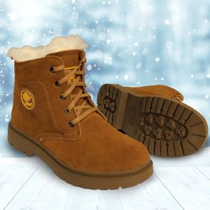 Bottes de neige pour hommes, chaudes, doublées de fourrure, antidérapantes, semelle injectée, lacets avant, taille adulte 40 41 42 43 44 45 46 47 - Product Image 3