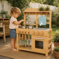 Ensemble de cuisine de jardin Montessori personnalisable OEM ODM avec fonction de plantation, maisonnette en bois sur mesure pour enfants pour le jardin