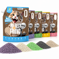 Litière pour chat en tofu de qualité supérieure, sans poussière, super légère, jetable, dissolution rapide, naturelle, en forme de rayures, à base de plantes, pour des ventes record