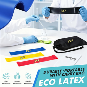 Ensemble de 5 bandes de résistance de gym de haute qualité avec logo personnalisé, en latex naturel, pour exercices de traction et assistance - Product Image 3