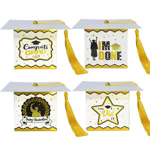 Vente en gros de nouvelle boîte de papier avec capuchon de graduation boîte à bonbons carrée avec capuchon de bachelor/doctorat pour la fête de remise des diplômes - Product Image 4