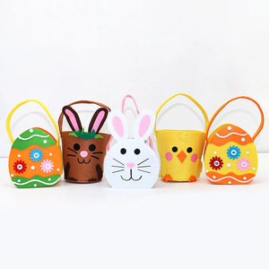 Sacs fourre-tout en feutre en forme de lapin de Pâques, paniers de <span class=keywords><strong>rangement</strong></span> pour œufs de Pâques, bonbons, cadeaux, pour fournitures de fête et décoration - Product Image 3