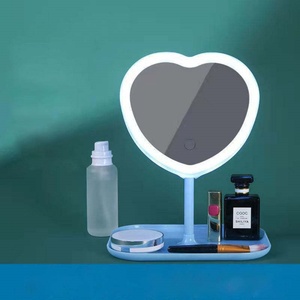 LED <b>Vanity</b> <b>Mirror</b> Detachable Makeup <b>Mirror</b> Heart Shape Cosmetic <b>Mirror</b> with LED <b>Lights</b> for Gift Birthday - Product Image 1
