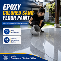 Peinture époxy auto-nivelante imperméable haute dureté effet marbre avec revêtement de sable coloré pour maisons et usines