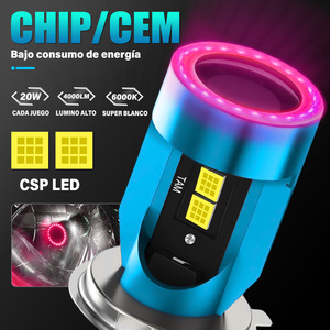 ไฟหน้ารถมอเตอร์ไซค์ LED รุ่น MD007 20W 4000LM 6000K ชิป CSP พร้อมไฟตาปีศาจสีแดง แสงสีขาวกำลังสูง - Product Image 1