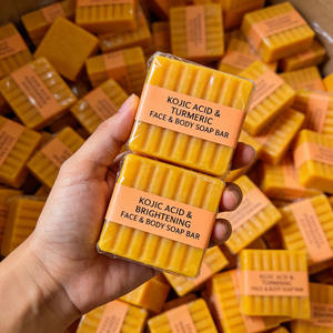 Savon au curcuma, au citron et à l'acide kojique, blanchissant naturel pour le visage et le corps, élimination de l'acné, étiquette privée - Product Image 3