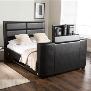 Moderna in pelle di velluto <span class=keywords><strong>sotto</strong></span> il <span class=keywords><strong>letto</strong></span> <span class=keywords><strong>con</strong></span> il cristallo testata ascensore tv telecomando europeo di design camera da <span class=keywords><strong>letto</strong></span> mobili <span class=keywords><strong>letto</strong></span> di lusso <span class=keywords><strong>con</strong></span> tv - Product Image 4