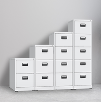 Furnitur komersial besi logam 4 laci lemari arsip kantor dengan salib