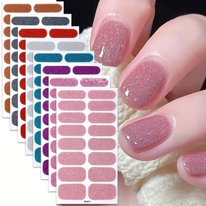 สติกเกอร์ติดเล็บแบบใหม่กันน้ำสีทึบผงหัวหอมฟิล์มยาทาเล็บแบบตาข่ายสีแดงสติกเกอร์ติดเล็บแบบ2025 - Product Image 1