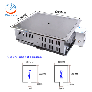 Pinnovo kare kore ticari restoran masa üstü barbekü soba elektrikli gaz taş ızgara, biftek pişirme plakası üst hava çıkış - Product Image 4
