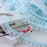 Bordure en dentelle à pois de 3,5 cm (1,4 pouce) à bords dorés, style nordique, en polyester transparent, pour vêtements, sacs, textiles de maison et artisanat DIY
