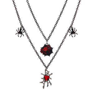 Gothic <b>Spider</b> Layered <b>Necklace</b> Black Choker Chain Halloween Costume Jewelry Women's Fashion Accessory - Product Image 4