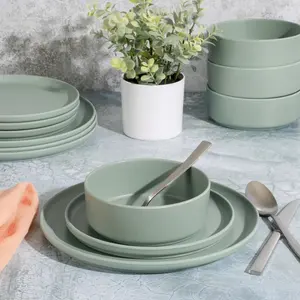 Manufacturer Wholesale 12pcs New Design Dinnerware Set For 4 People Melamine Matte Solid Color Dinnerware Wholesale