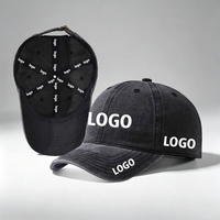 Gorra de Béisbol Retro de Seis Paneles, Sin Estructura, de Mezclilla Lavada, con Logotipo Bordado Personalizado, Apta para Hombres y Mujeres