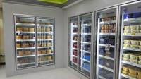 Double porte en verre pour la présentation de la chambre froide dans le congélateur du supermarché