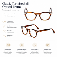 Monturas de Gafas Redondas Vintage de Acetato Unisex, Gafas con Protección Anti Luz Azul, Monturas Ópticas de Moda, Logotipo Personalizado Disponible, Directo de Fábrica