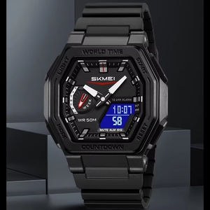 Orologio Cronografo Analogico di Lusso SKMEI 2438 con Doppio Fuso Orario, Stile Business Elegante, Personalizzabile con Logo, Sportivo e alla Moda - Product Image 1