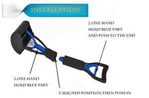독특한 애완 동물 제품 용품 도매 60CM 긴 손잡이 플라스틱 똥 청소 스쿠퍼 - Product Image 5