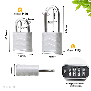 <span class=keywords><strong>Cadenas</strong></span> à combinaison à 4 <span class=keywords><strong>chiffres</strong></span> en alliage d'aluminium léger pour extérieur, avec manille courte et longue, pour une sécurité accrue - Product Image 3