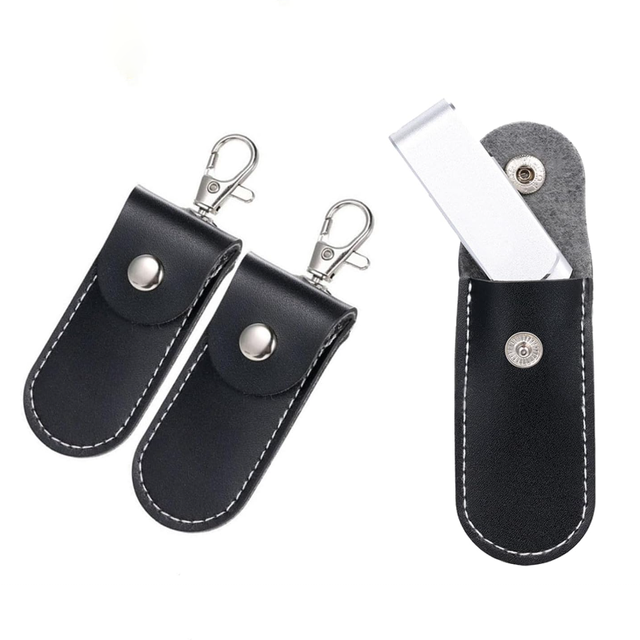 Custom Portable PVC Leather USB Flash Drive Case Protective Storage Case for Promotional USB Gadget