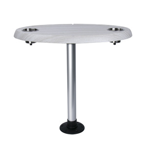 <b>Yacht</b> Round Table With Cup Holders Boat Deck Furniture Marine Grade Stainless Steel Base Outdoor Use - Product Image 1