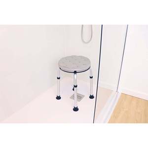 Round <b>Bathroom</b> Shower <b>Stool</b> (100 kg), <b>Bathroom</b> Chair Bench for Seniors KMINA K30027 - Product Image 1
