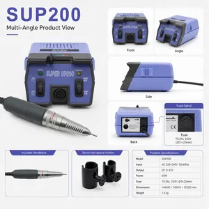 SUP200 Taladro Eléctrico Portátil para Uñas, Máquina de Manicura y Pedicura, Equipo de Arte de Uñas para Salón de Belleza - Product Image 5