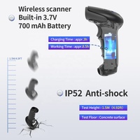 Lector de Códigos de Barras Láser 1D Xincode de Alto Rendimiento, Escáner de Códigos de Barras Inalámbrico USB 2.4G para Supermercados y Almacenes X-660B