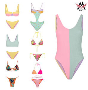 사용자 정의 비키니 제조 업체 다채로운 패턴 원피스 수영복 얇은 스트랩 부드러운 Wlastic 패브릭 플러스 사이즈 수영복 - Product Image 4