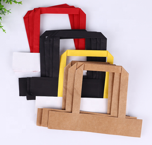 Экологически чистый плоский бумажный пакет, ручка бумажного веревочного мешка 1,2-1,5 см