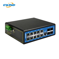 Switch de Red Industrial Gigabit de 14 Puertos 10/100/1000mbps, Montaje en Riel DIN, Entrada Dual DC, Switch No Administrado para Cámaras IP