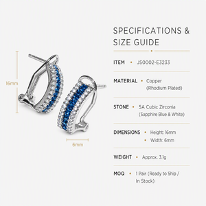 Orecchino a polsino geometrico blu da donna, design semplice, accessori per l'orecchio da indossare tutti i giorni - Product Image 5