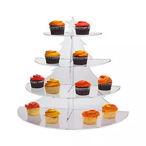 Soporte de exhibición de postres redondo transparente de acrílico estilo Art Deco para decoración del hogar, ligero y de fácil montaje - Product Image 3