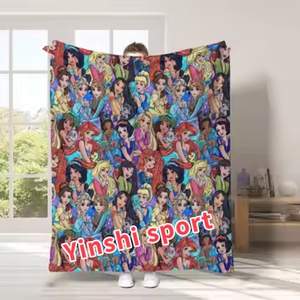 Yinshi 5000 + Thiết Kế Phim Hoạt Hình Dễ Thương 3D Công Chúa Cô Gái In Ấn Chăn Không Có Moq Tùy Chỉnh Polyester San Hô Lông Cừu Ném Chăn - Product Image 3