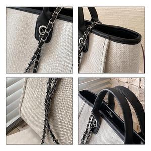 Sac seau pliable grande capacité avec fermeture éclair, sac à bandoulière portable à chaîne, sac fourre-tout diagonal quotidien pour femme - Product Image 3