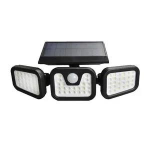 3 개의 머리 원격 제어를 가진 태양 옥외 안전 빛 조명 운동 측정기 벽 빛 태양 램프