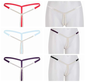 Women <b>Seamless</b> G-String Panties Low-Rise Solid Color Sexy Ultra-Thin Knitted Underwear Spandex Nylon - Product Image 1