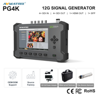 AVMATRIX PG4K Portable 12G SDI 4K Pattern Generator 7 Inch IPS HDMI 2.0 SFP Fiber 16 Channel Audio untuk Uji Siaran