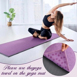 Serviette de yoga antidérapante en silicone à pois, serviette de yoga chaude en microfibre super absorbante et douce, lavable en machine pour exercices de Pilates et de fitness - Product Image 1
