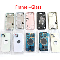 Kit de montage complet de boîtier pour iPhone 15 en alliage d'aluminium, avec petites pièces, en verre de qualité AA à 100 %, fabriqué en une seule pièce