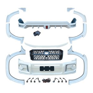 Bộ bodykit trước sau 2021 LC300 cho <span class=keywords><strong>Land</strong></span> <span class=keywords><strong>Cruiser</strong></span> 300, chất liệu nhựa ABS, nâng cấp cản, có lỗ gắn móc kéo, kèm kẹp, trang trí kiểu WALD - Product Image 1