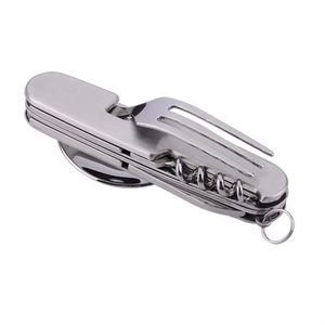 6 Trong 1 Kim Loại Cổ Điển Kết Hợp Gấp Dao Kéo Thiết Lập Cho Đi Bộ Đường Dài-Xách Tay Nĩa Dao Muỗng Mở - Product Image 3