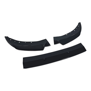 Lèvre de spoiler avant BMW Série 3 G20, noir brillant, plastique ABS, design 3 sections, pour 2019-2022 - Product Image 3