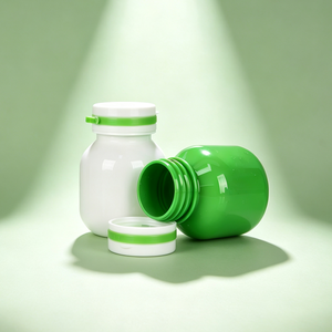 Botella de Plástico Redonda para Pastillas, Envase de Medicamentos con Tapa de Rosca, Botella de Almacenamiento para Tabletas y Vitaminas - Product Image 2