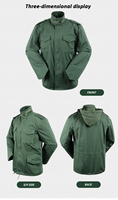Wasserdichte Atmungsaktive Winddichte Kapuzenjacke mit Stehkragen für Unisex - Olivgrün